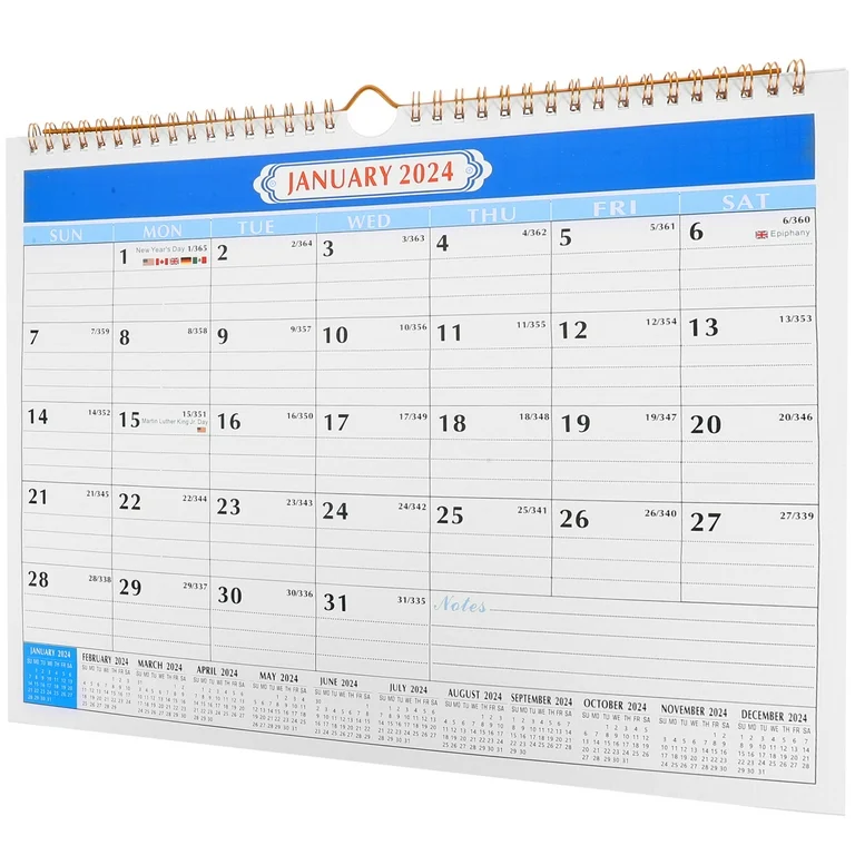 Wire Bound Wall Calendar